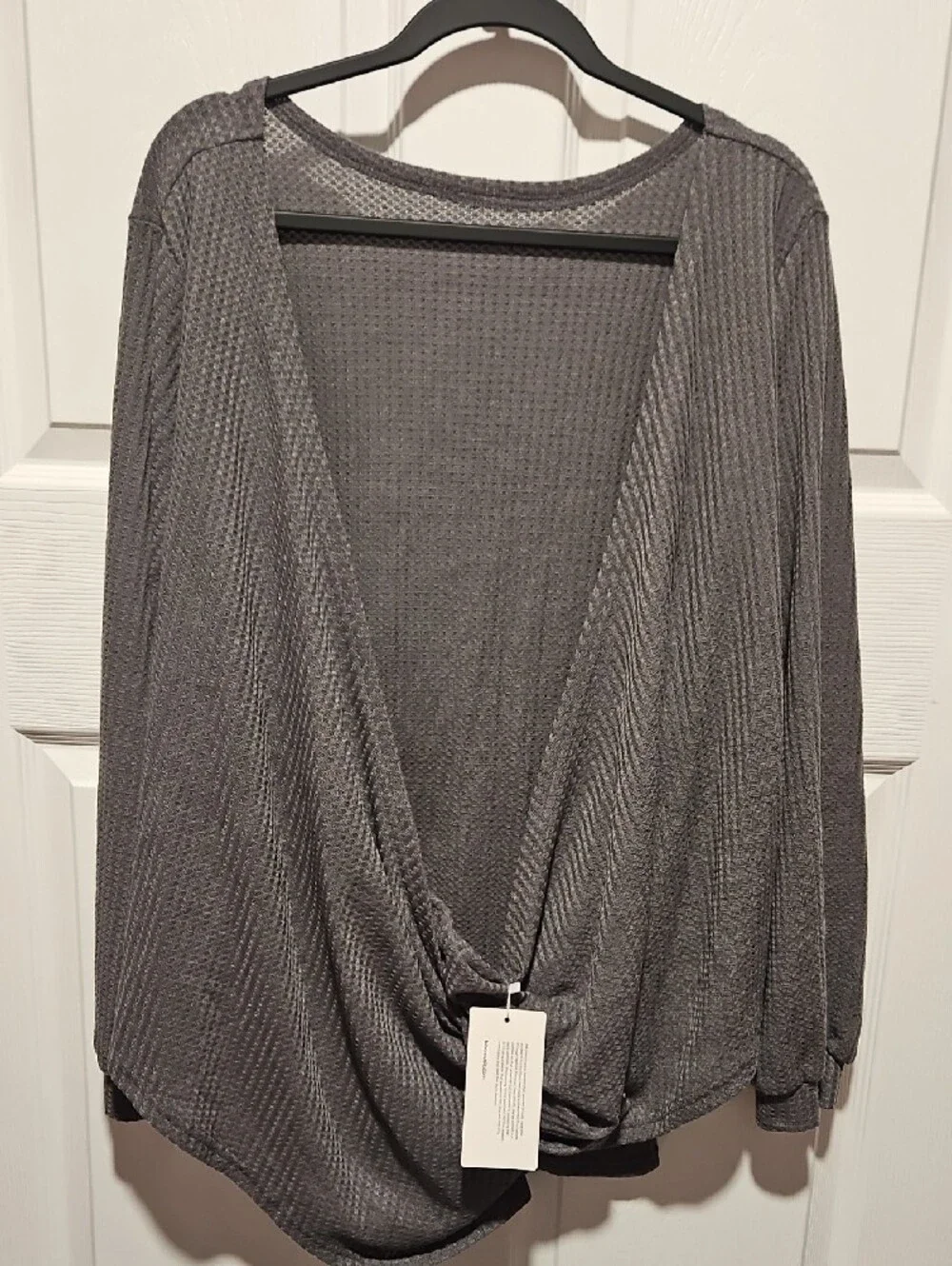 BloomChic Women's Charcoal Waffle Knit Tunic